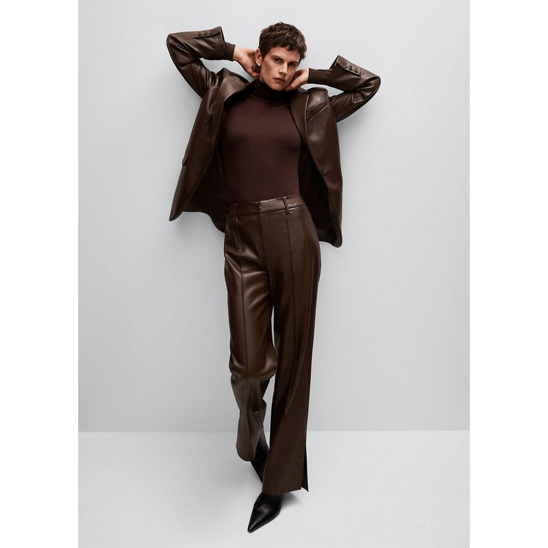 MANGO - Blazer Oversize Efecto Piel  Maki Mujer Mango