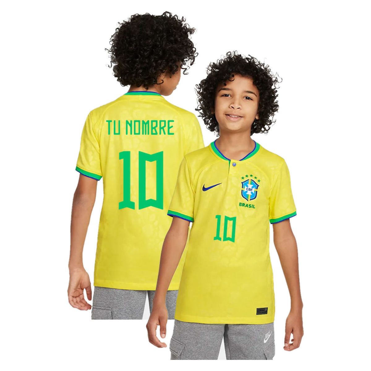 NIKE - Camiseta De Fútbol Personificable Brasil Local Niño Nike