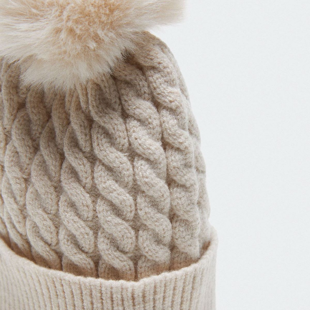 MANGO TEEN - Gorro Punto Trenzado Niña Mango Teen