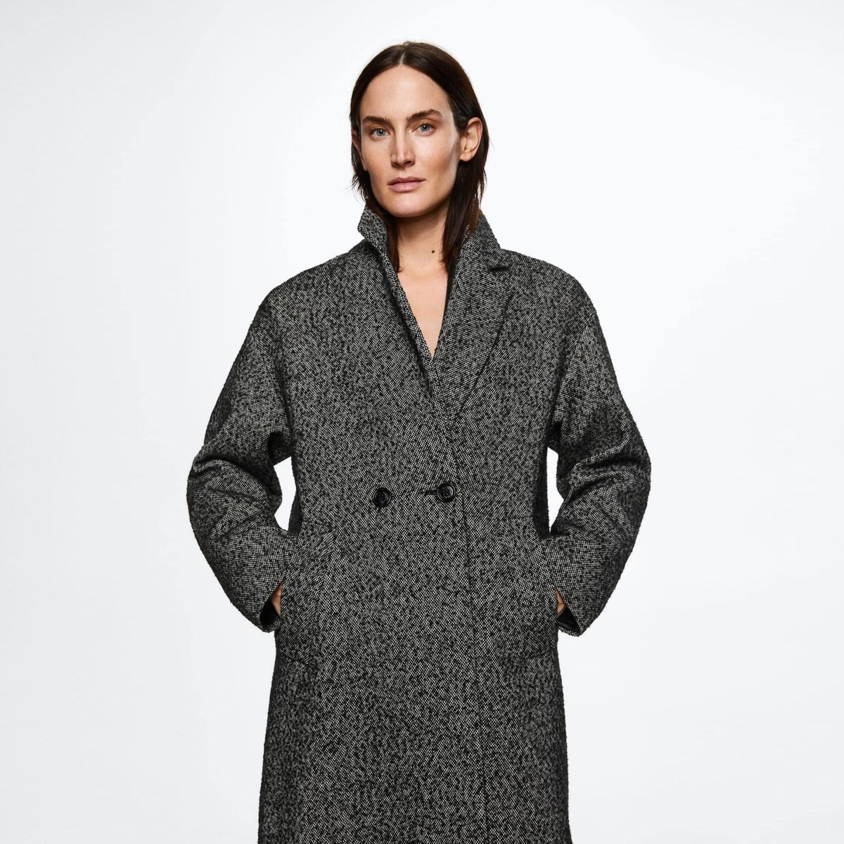 MANGO - Mango Abrigo Largo Lana Oversize Gauguin Mujer