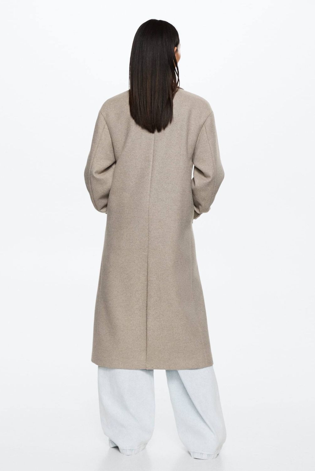 MANGO - Mango Abrigo Largo Lana Oversize Gauguin Mujer