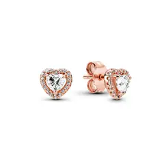 PANDORA - Aros De Boton Corazon Elevado Mujer