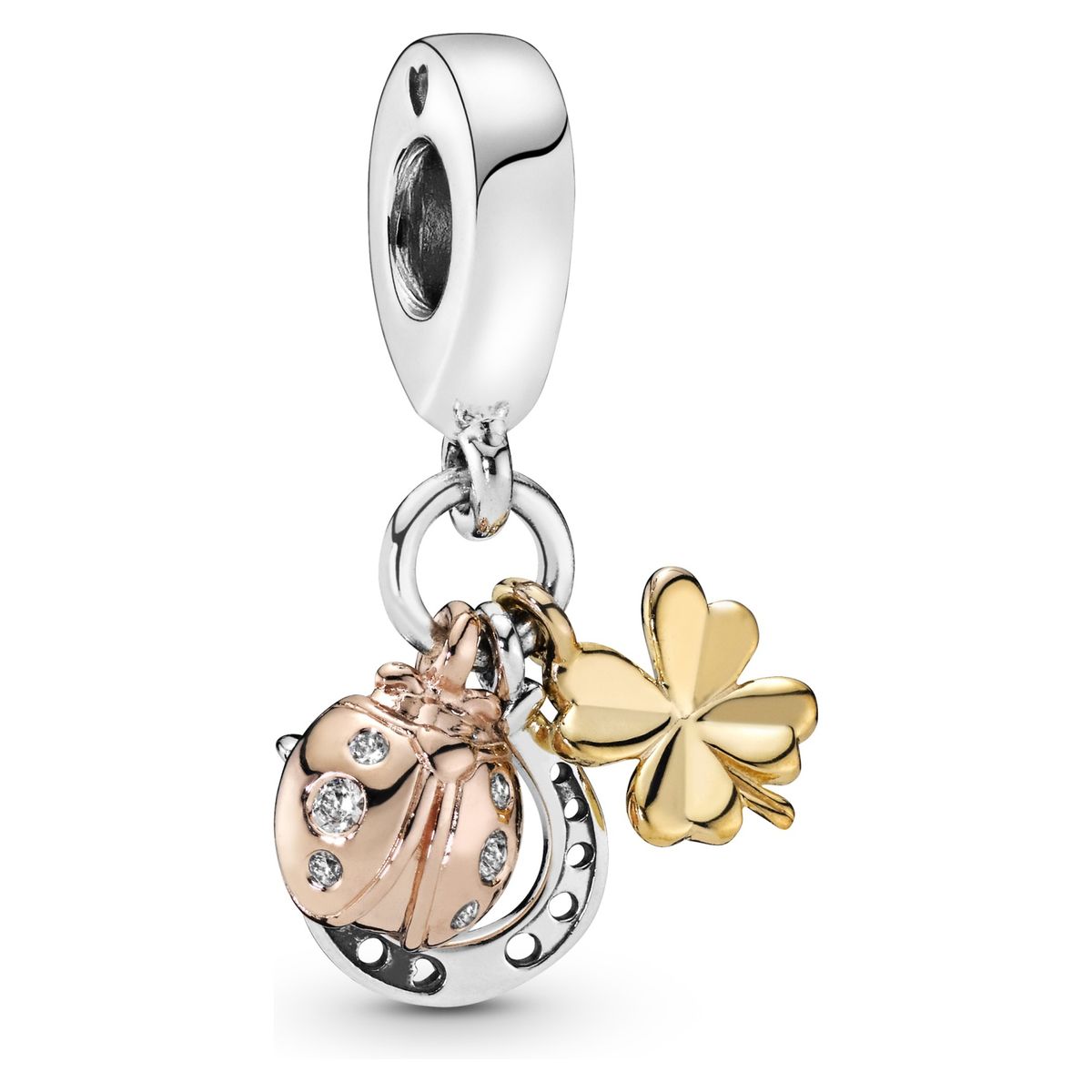 PANDORA - Charm Herradura, Trébol y Mariquita Plata 925 Pandora