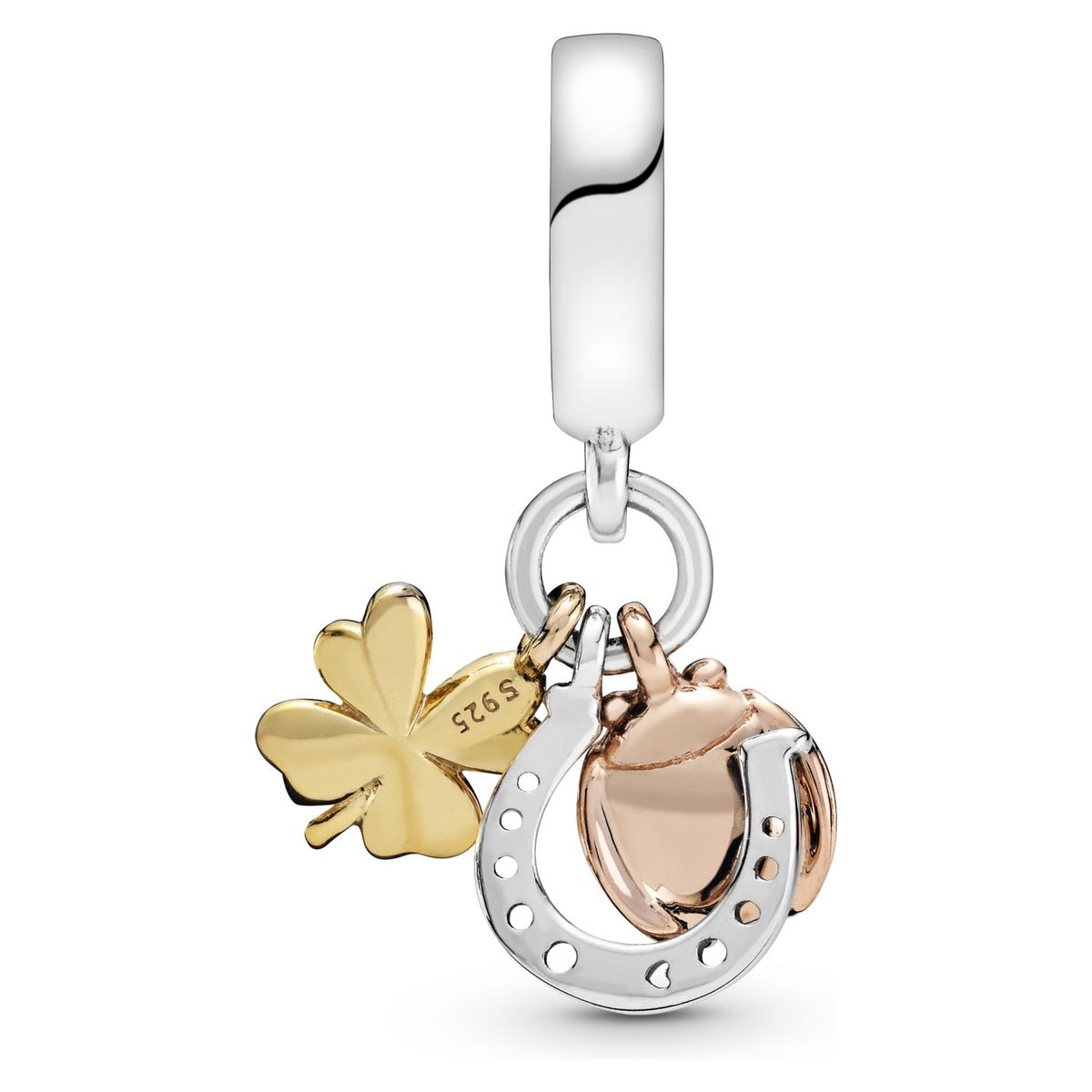 PANDORA - Charm Herradura, Trébol y Mariquita Plata 925 Pandora