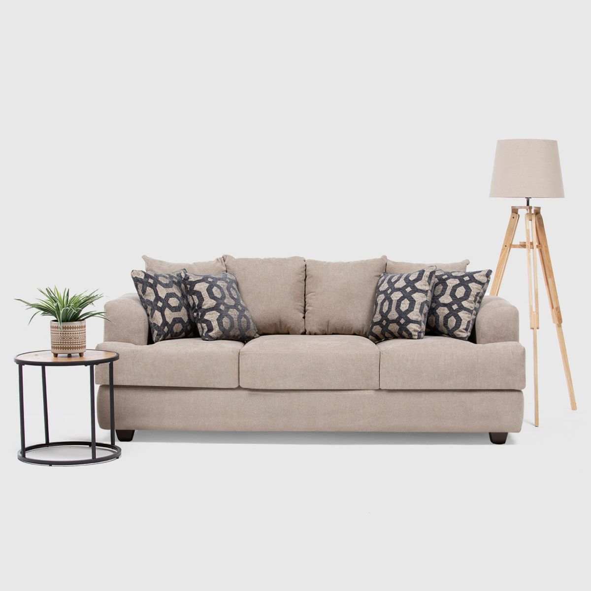 SANENZZO - Sofá 3 Cuerpos Karla Tela Sanenzzo