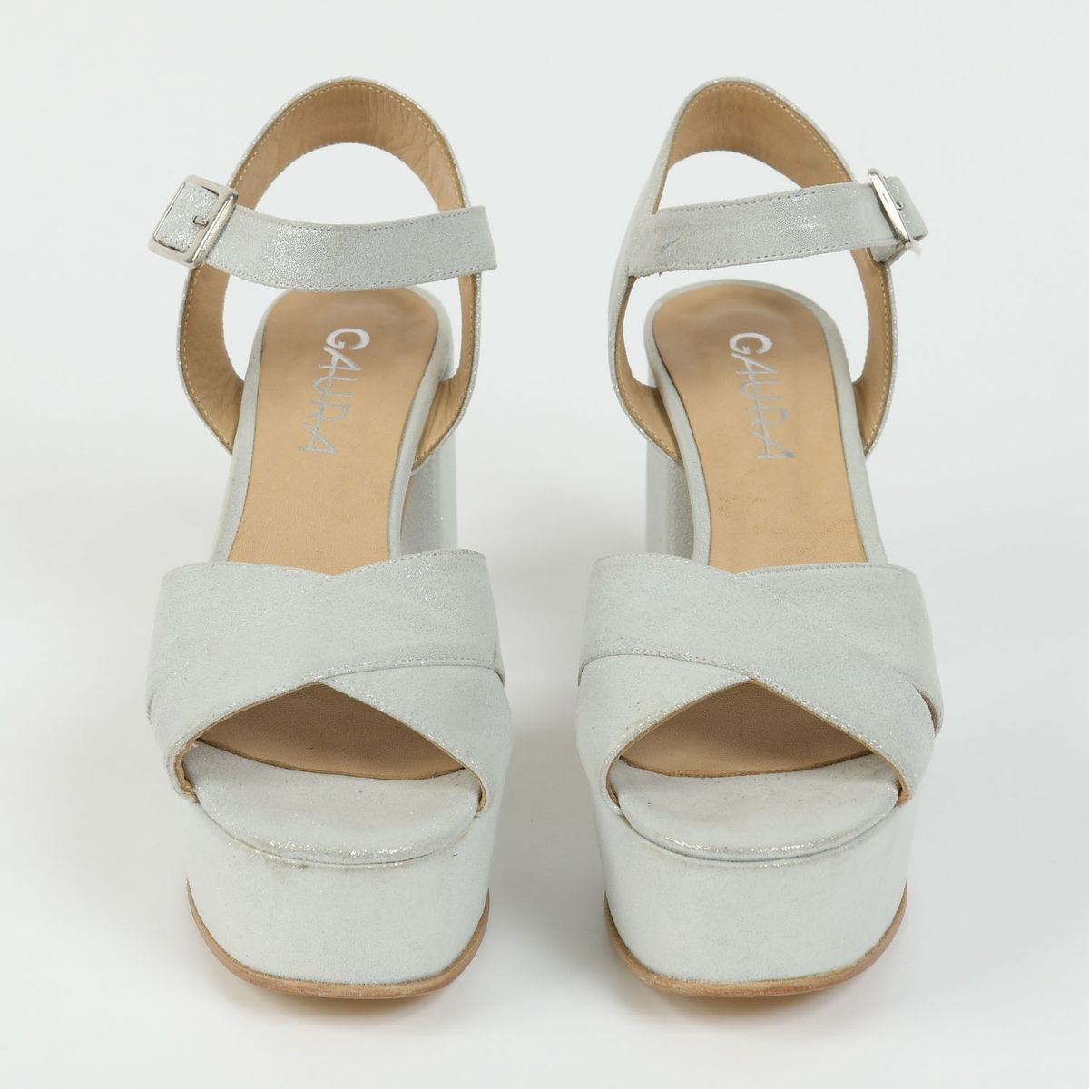 GAURA - Sandalia Mujer Cuero Gris Gaura 