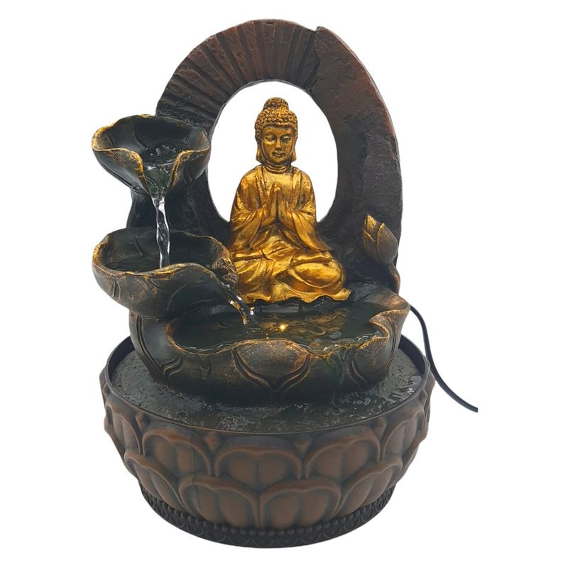 GENERICO - Pileta Cascada Fuente Buda 27Cm Alto Con Luz