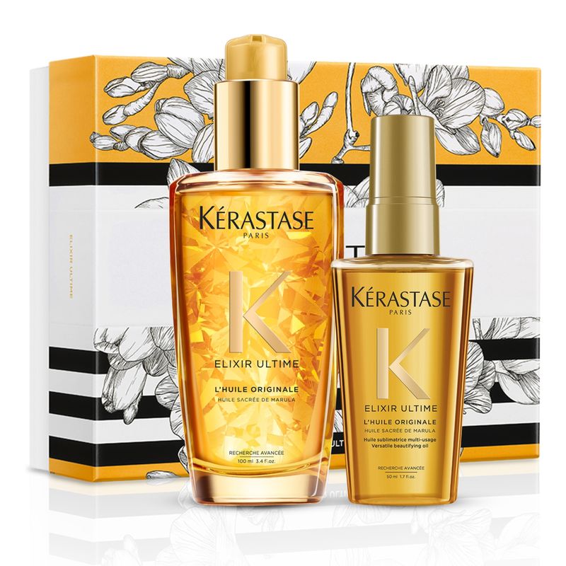 KERASTASE - Set Cabello en busca de Brillo Elixir Ultime Aceite L¿Huile Originale 100ml + Aceite L¿Huile Originale 50ml Kerastase
