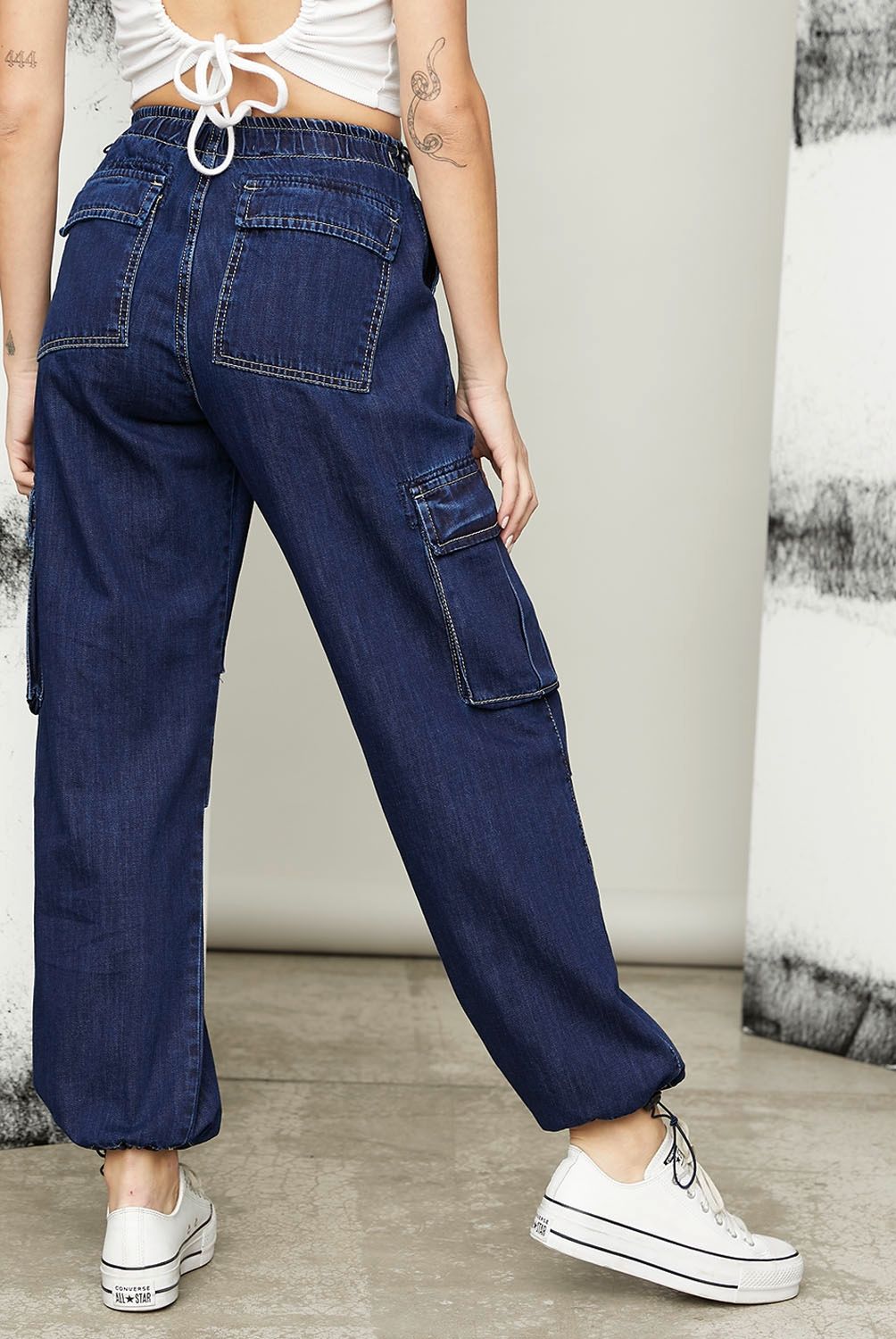 AMERICANINO - Americanino Jeans Cargo Tiro Medio Mujer