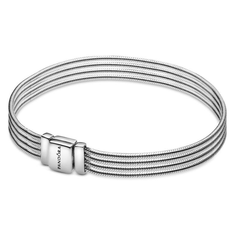 PANDORA - Brazalete Pandora Reflexions En Plata De Ley Multi Cadenas De Serpiente Mujer Pandora