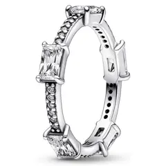 PANDORA - Anillo Barras Rectangulares Brillantes En Pavé Mujer