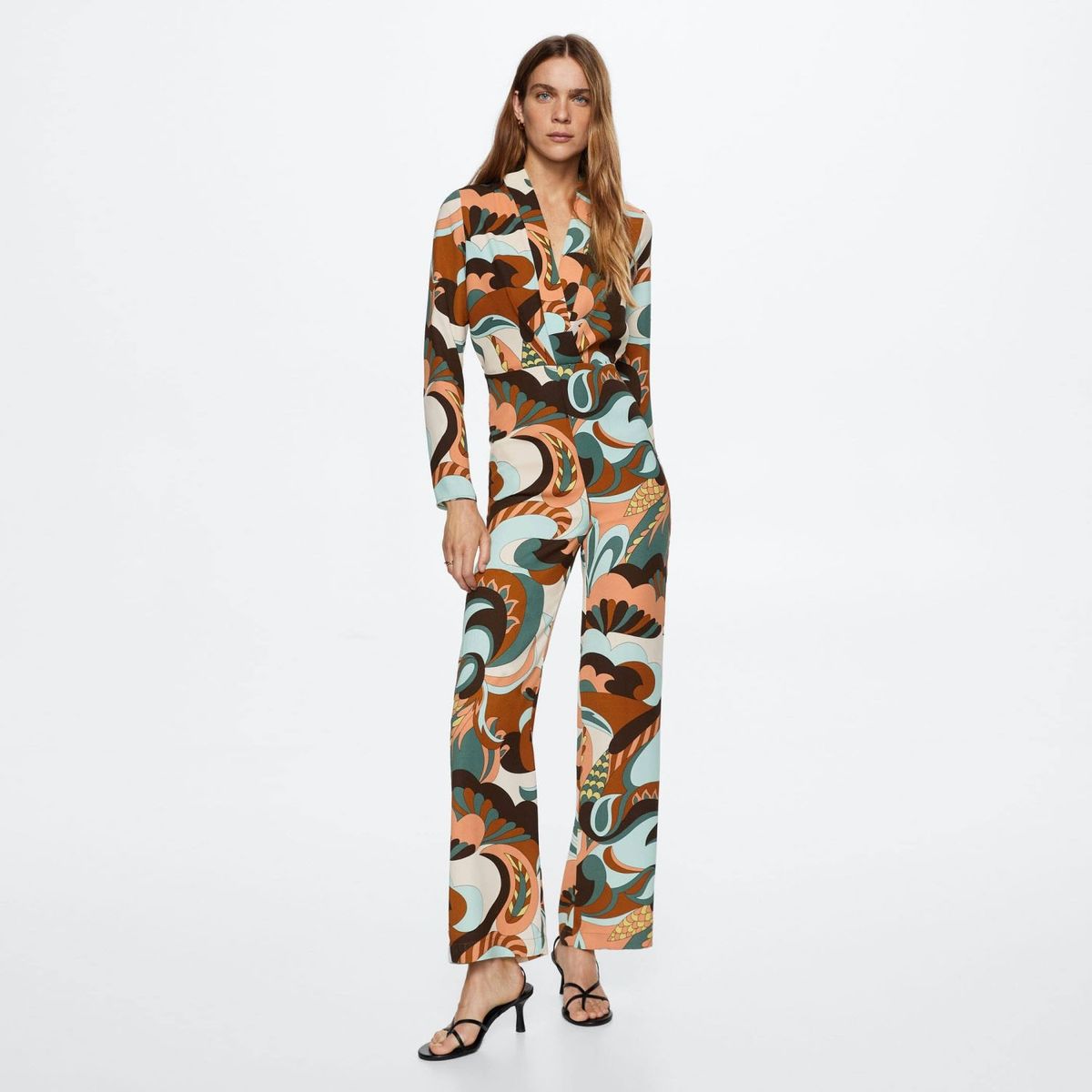 MANGO - Mango Enterito Largo Estampado Retro Puc Mujer