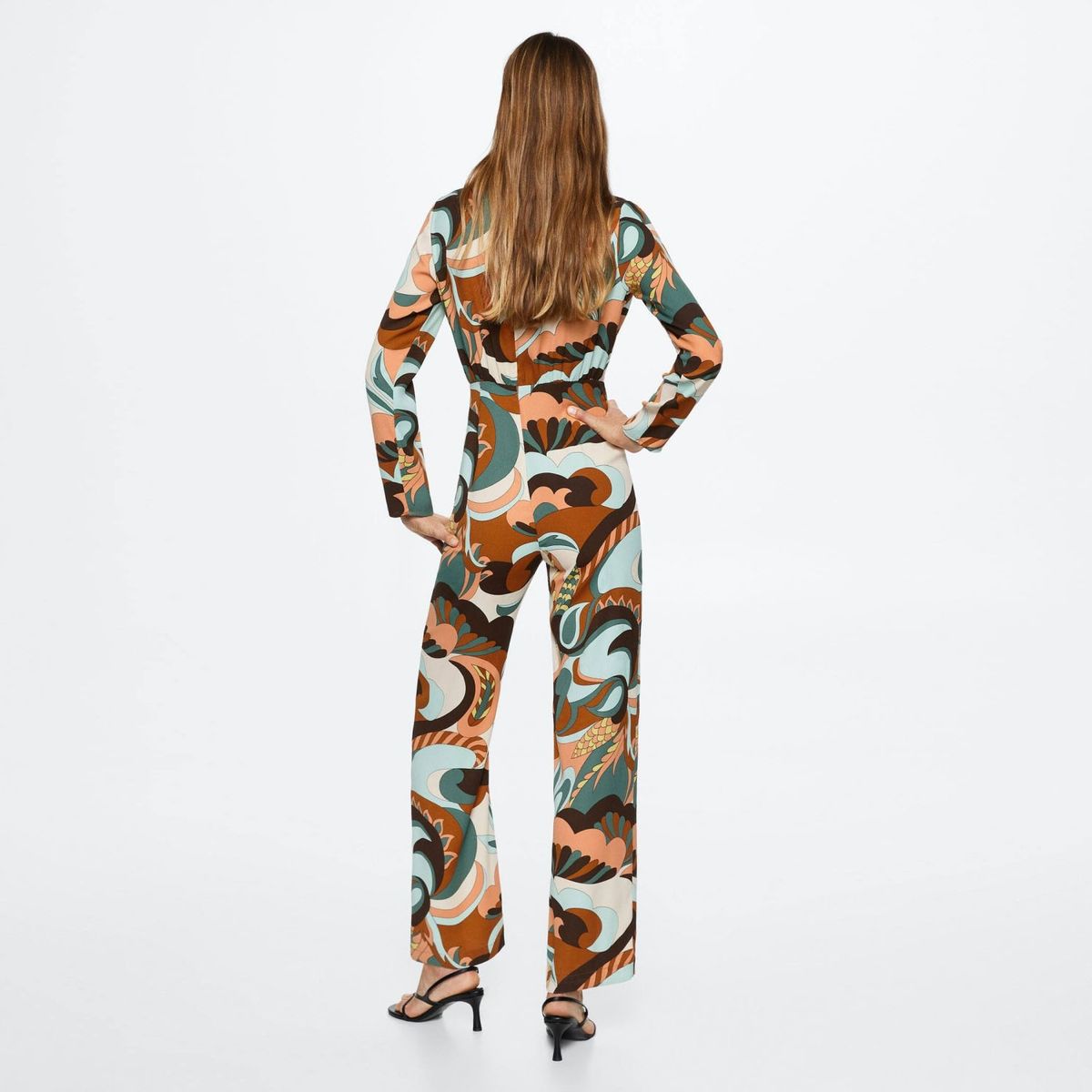 MANGO - Mango Enterito Largo Estampado Retro Puc Mujer