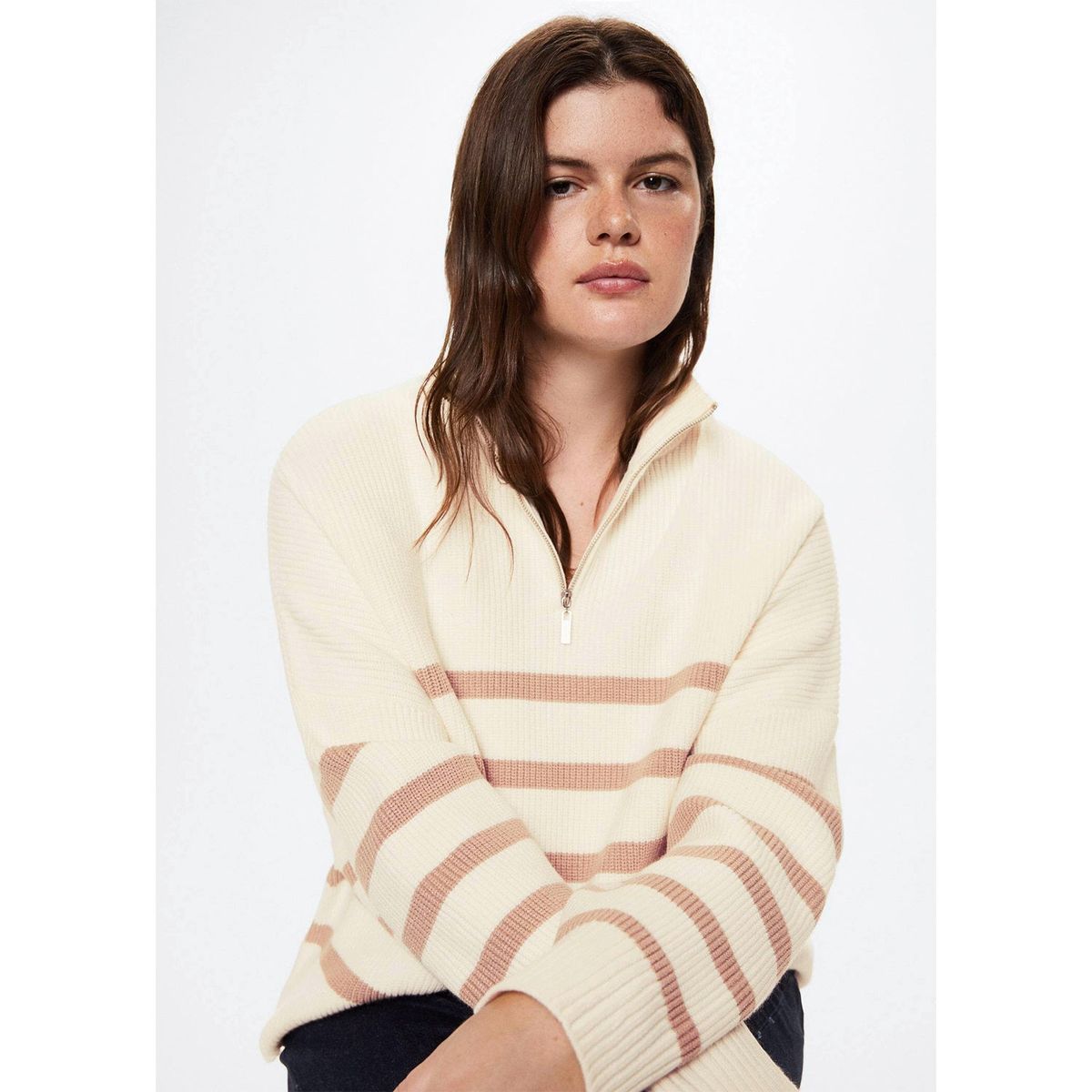 MANGO - Sweater Punto Rayas Rizon Mujer Mango