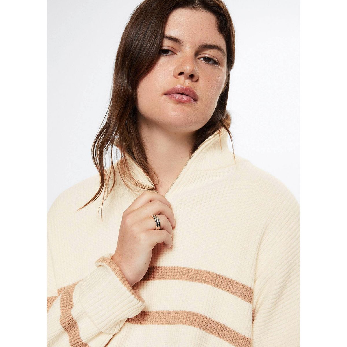 MANGO - Sweater Punto Rayas Rizon Mujer Mango