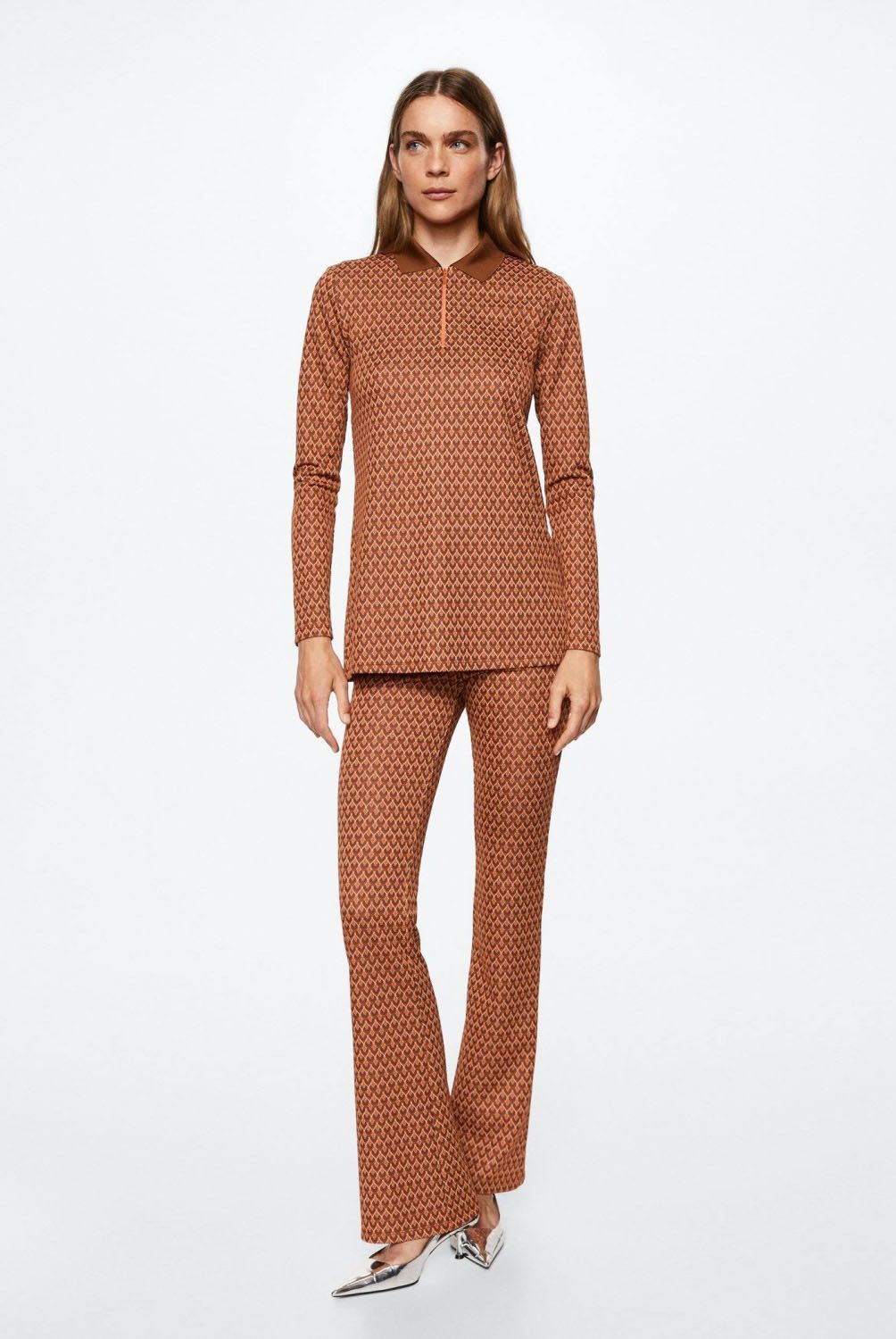 MANGO - Mango Pantalón Flare Estampado Marsi Mujer