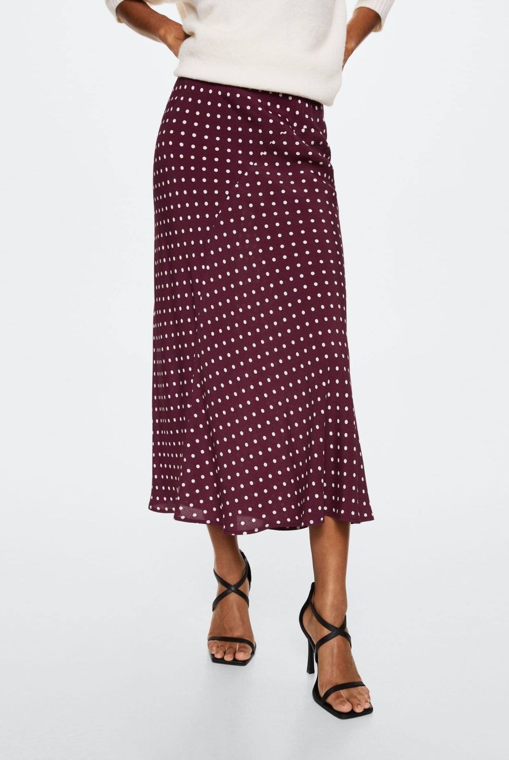 MANGO - Mango Falda Midi Lunares