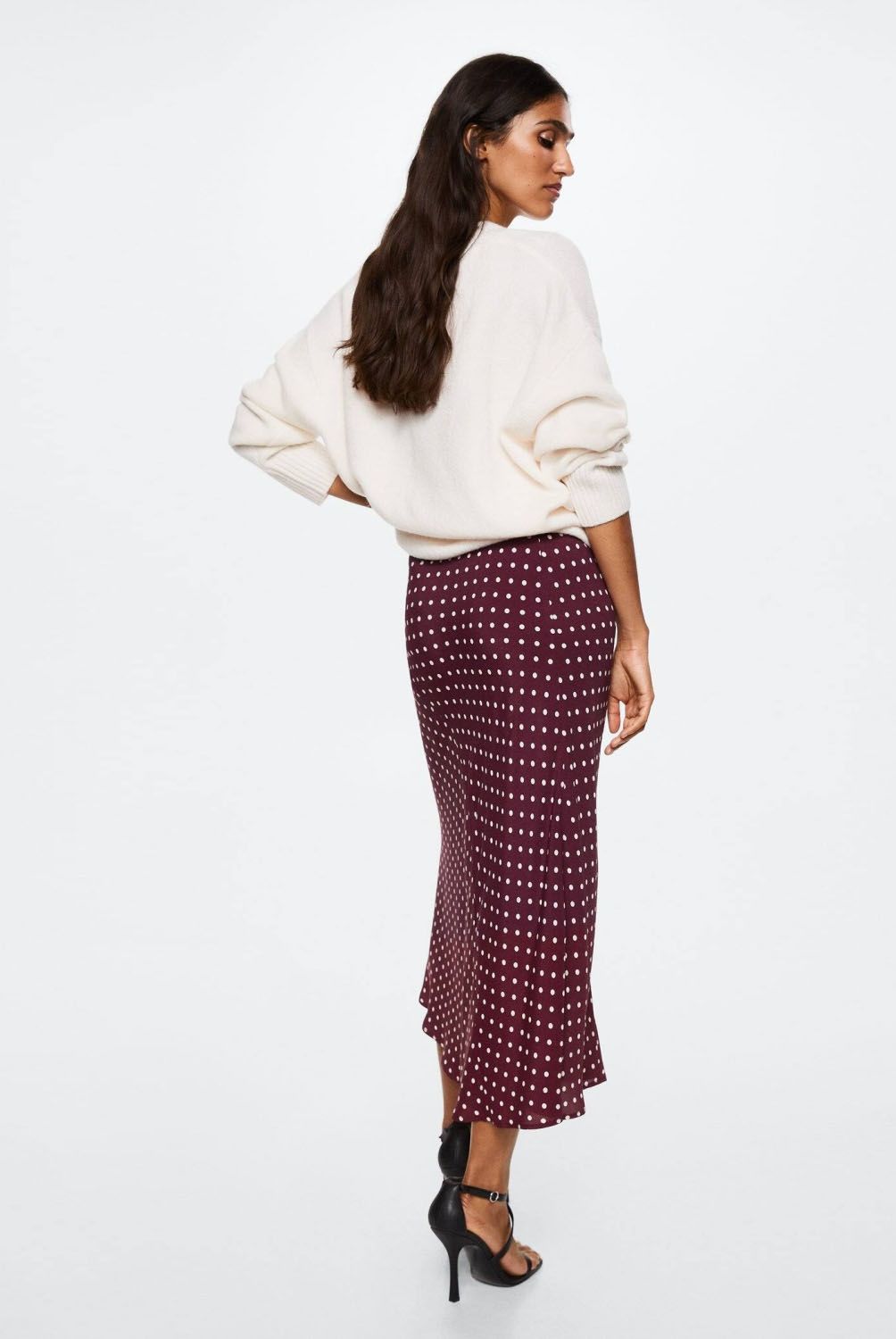 MANGO - Mango Falda Midi Lunares