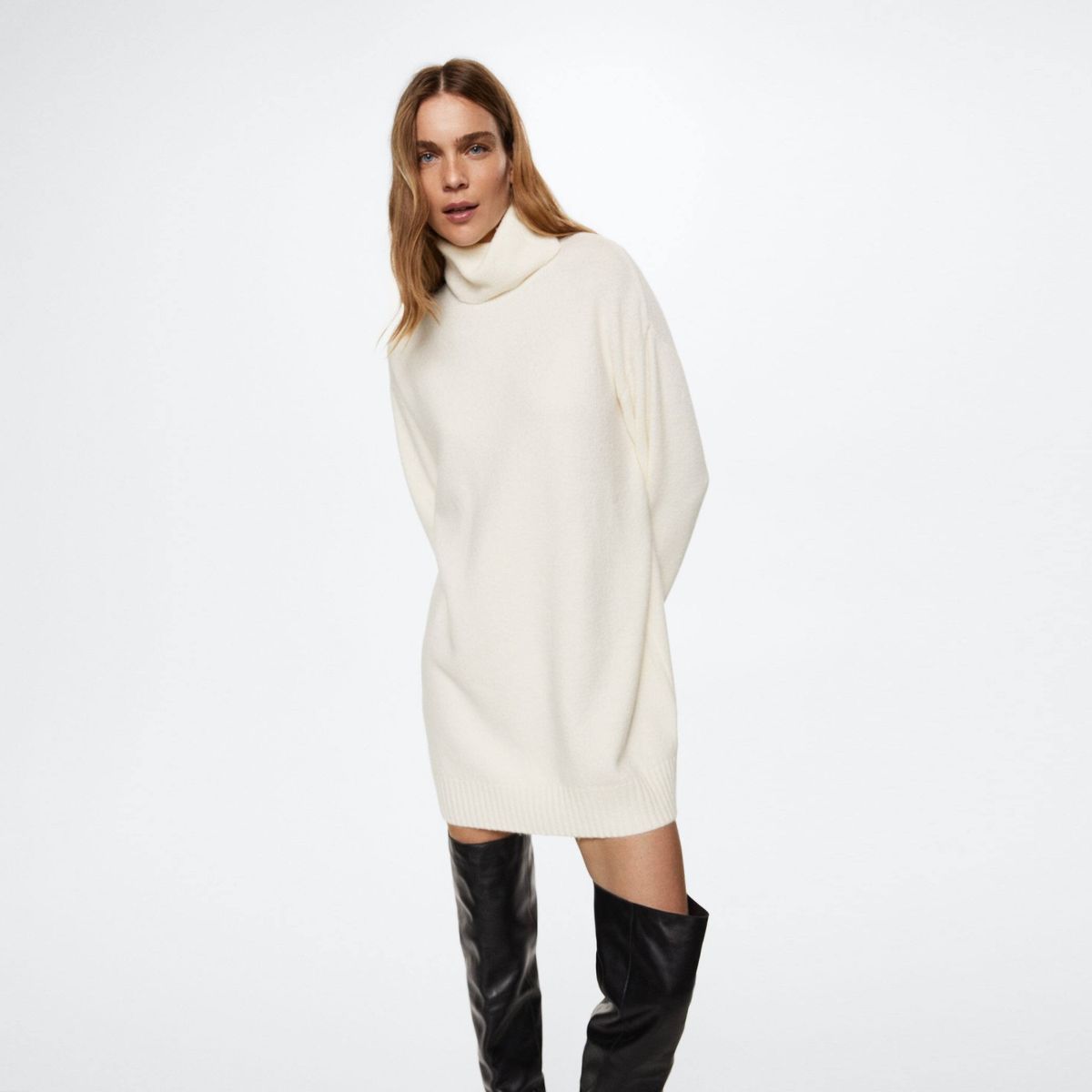 MANGO - Vestido Cuello Alto Taldora Mujer Mango