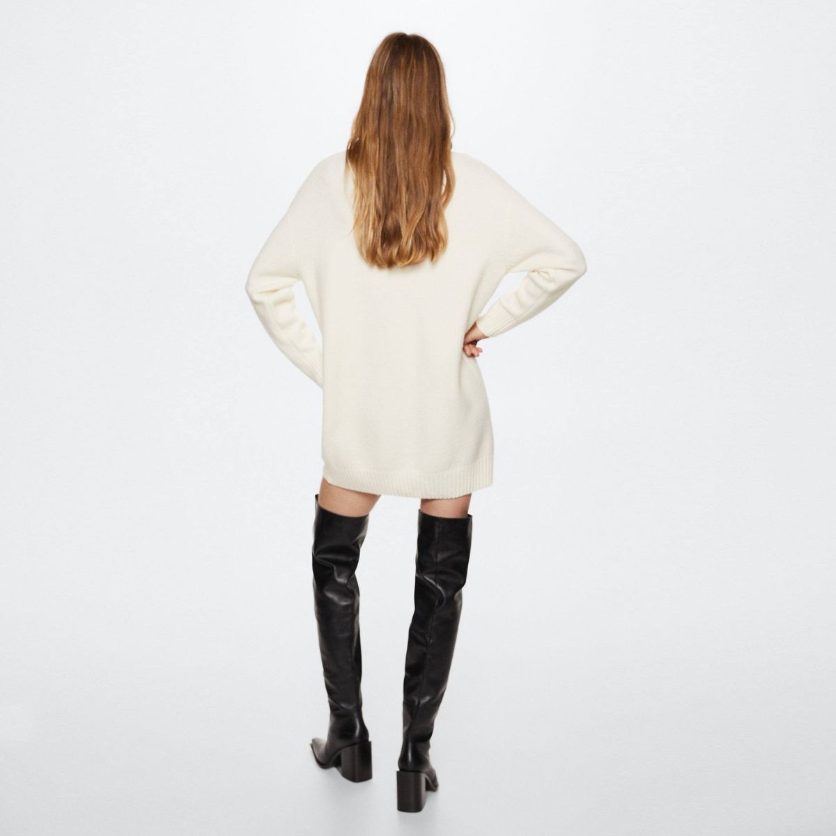 MANGO - Vestido Cuello Alto Taldora Mujer Mango