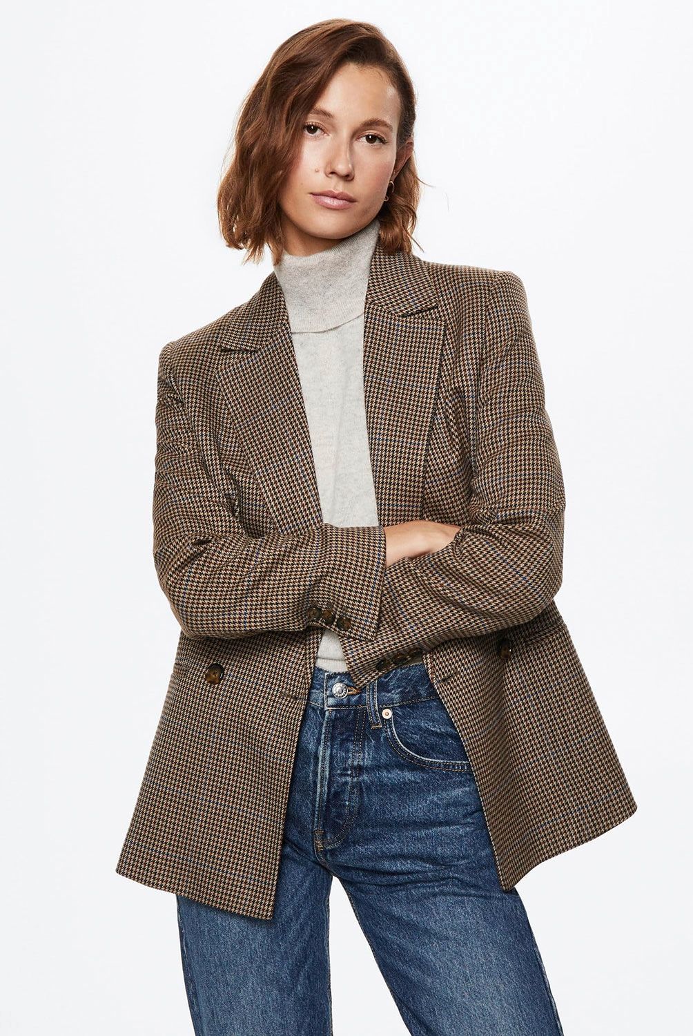 MANGO - Mango Blazer Traje Pata De Gallo Carla Mujer