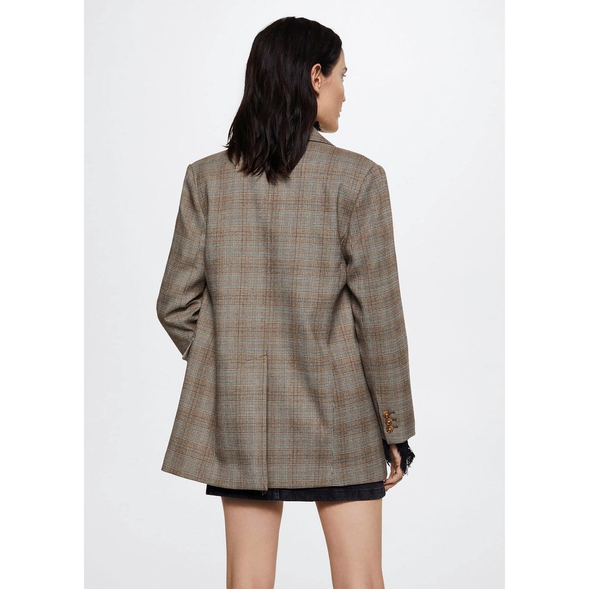 MANGO - Mango Blazer Traje Cuadros Adele Mujer