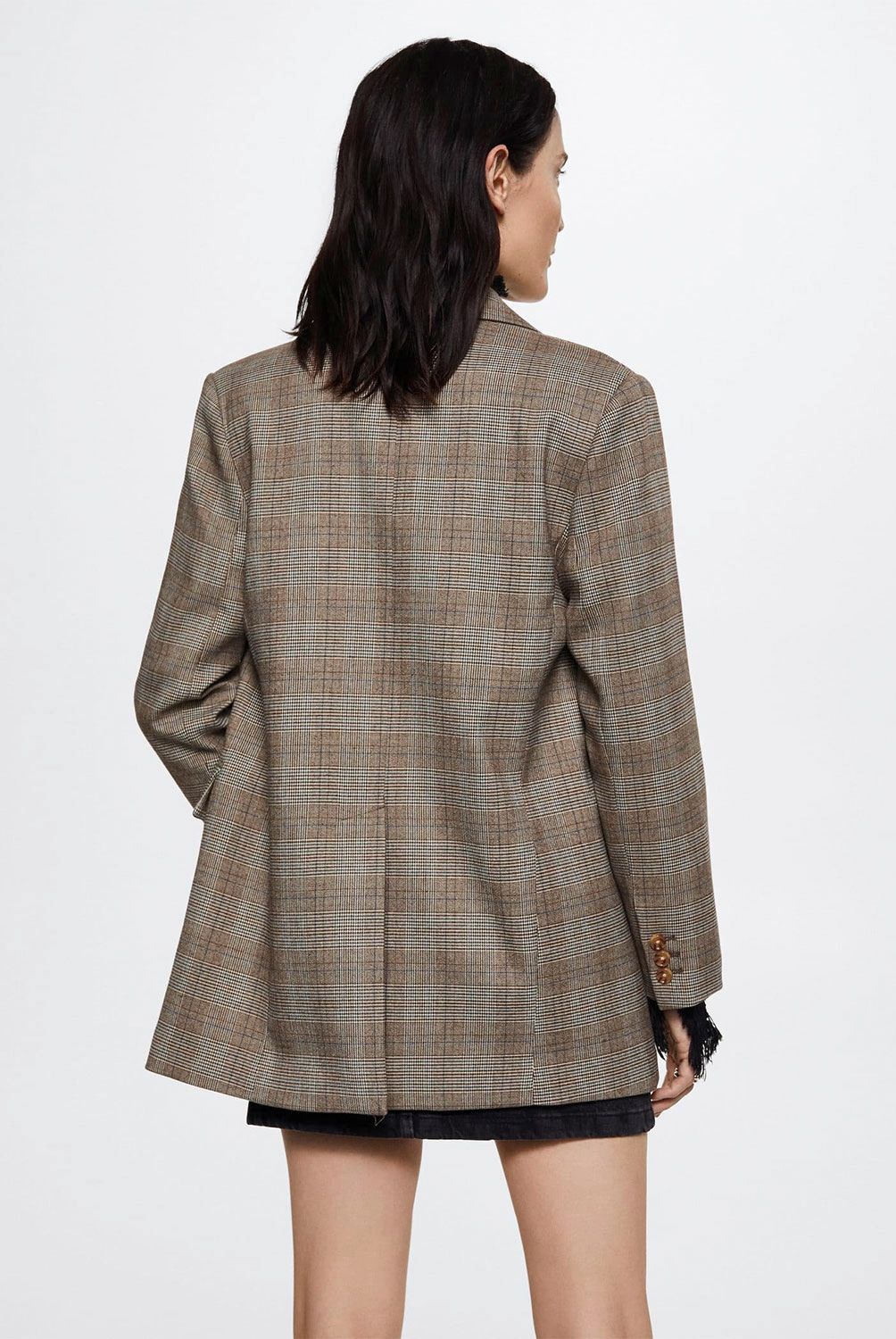 MANGO - Mango Blazer Traje Cuadros Adele Mujer