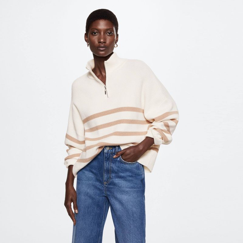 MANGO - Mango Sweater Punto Rayas Rizon Mujer