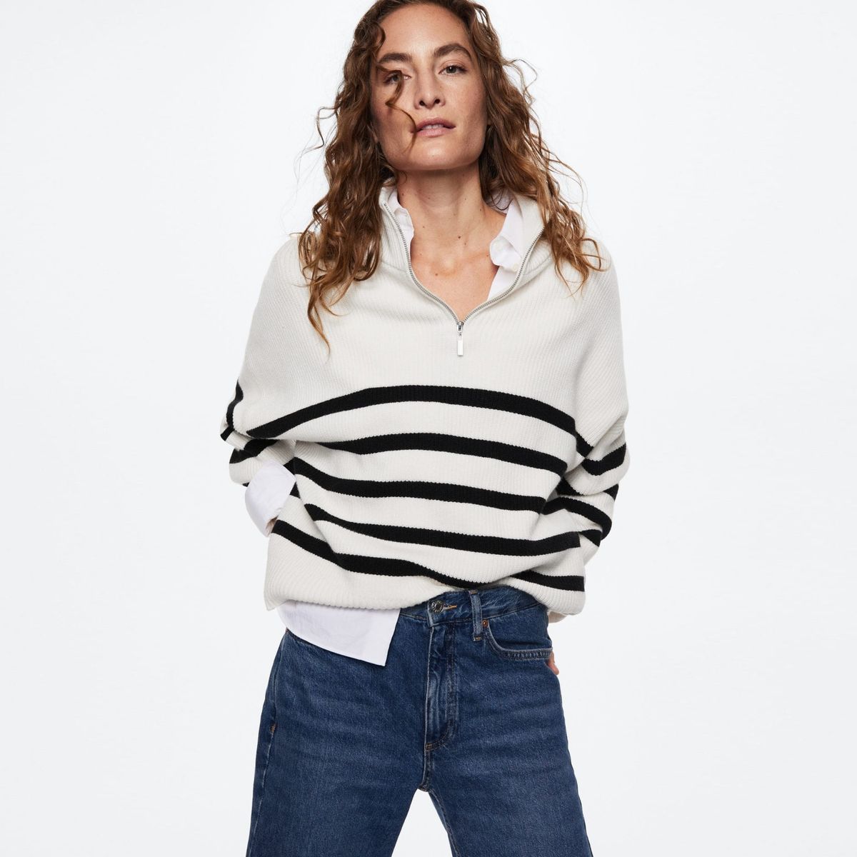 MANGO - Mango Sweater Punto Rayas Rizon Mujer