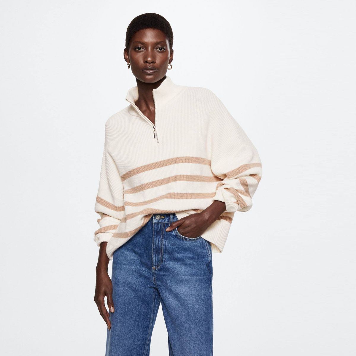 MANGO - Mango Sweater Punto Rayas Rizon Mujer