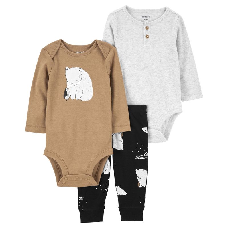 CARTER'S - Conjunto 3 Piezas Pantalón y Dos Body Bebé Niño Carter's