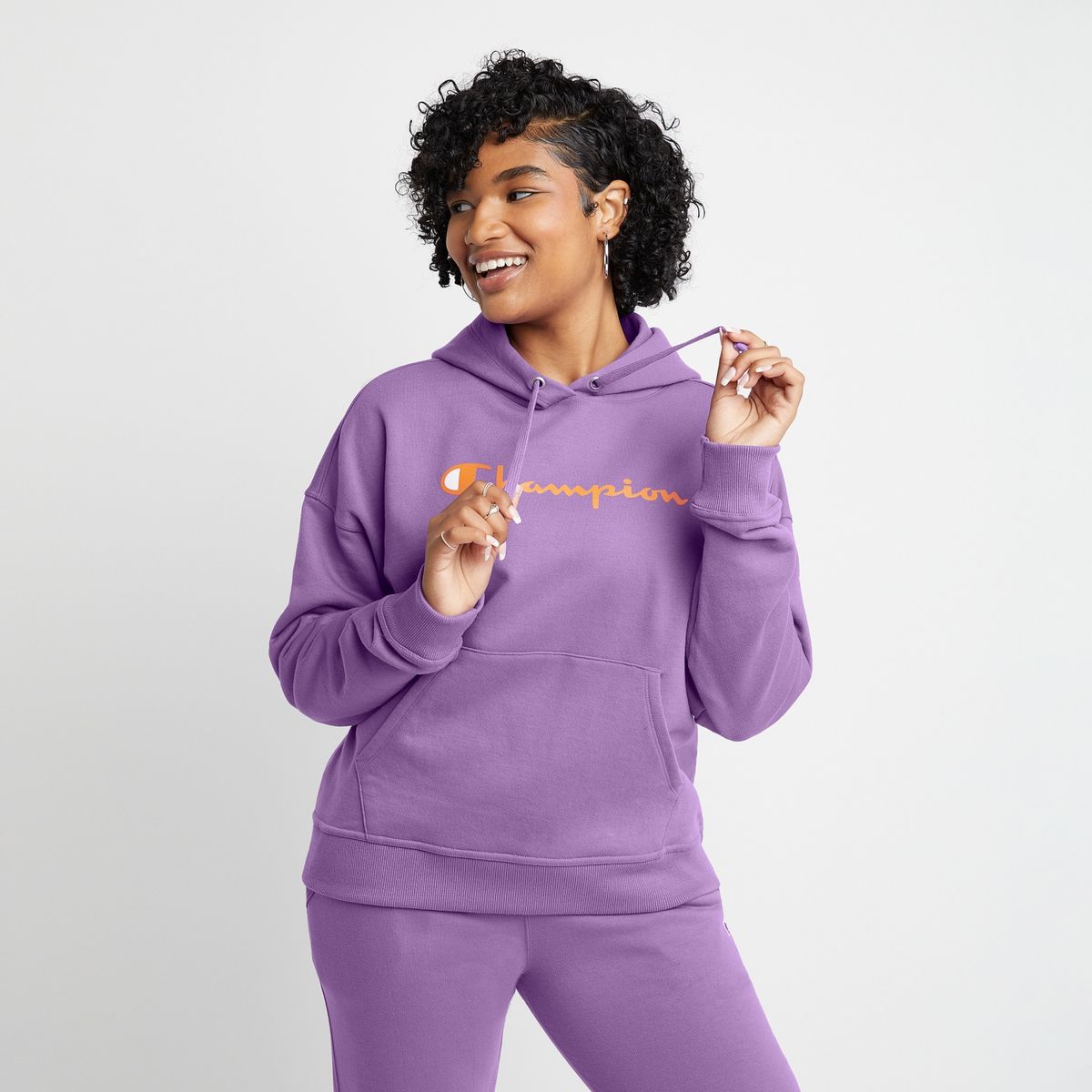 CHAMPION - Polerón Hoodie Manga Larga Algodón Mujer Champion