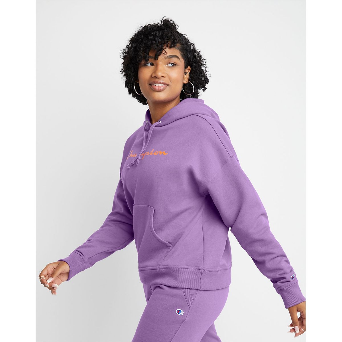 CHAMPION - Polerón Hoodie Manga Larga Algodón Mujer Champion