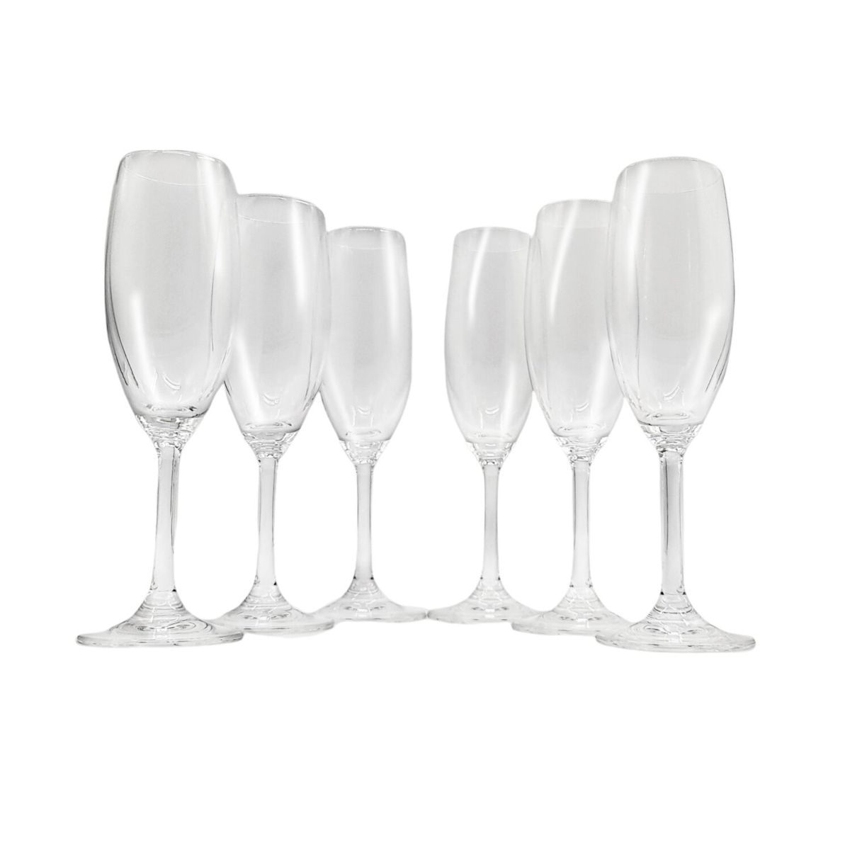 GENERICO - Copas Set 6 Pcs Flauta Champaña 220ml 22cm Alto