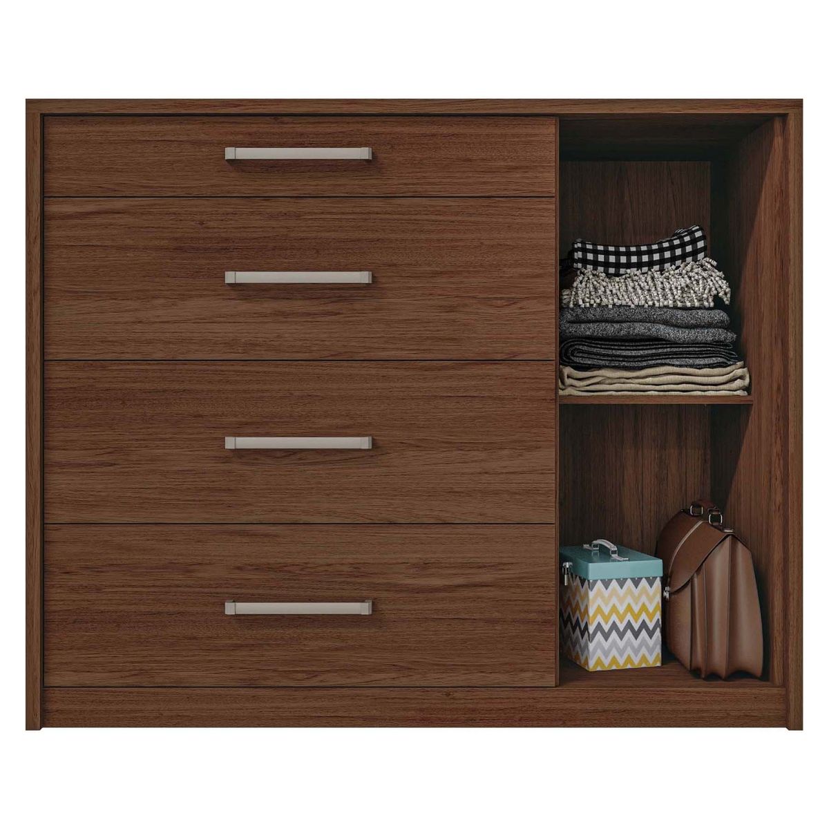 DI PORETTI - Cómoda Palacius 4 Cajones 1 Puerta Tabaco Di Poretti