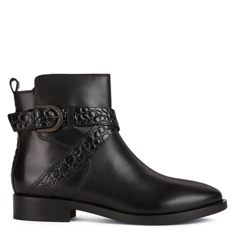 GEOX - Botín Mujer Cuero Negro Geox