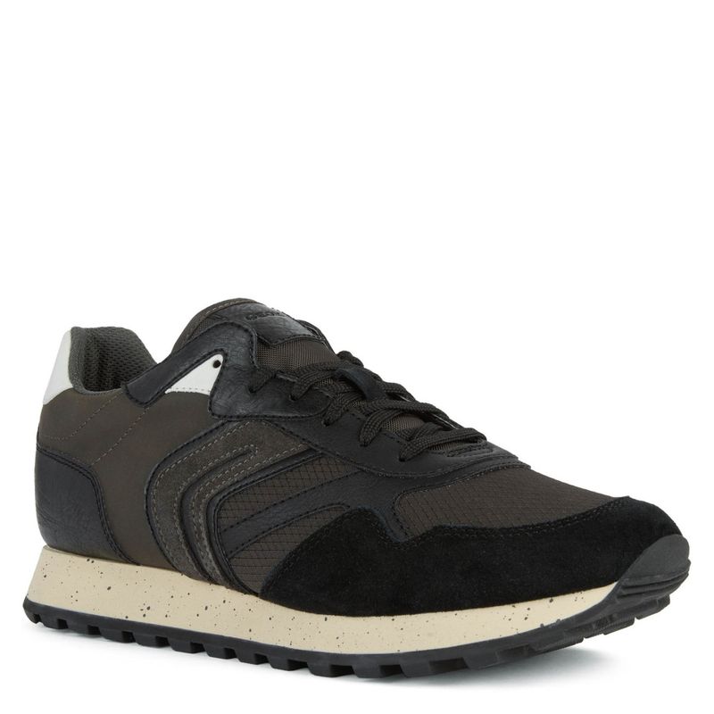 Geox U MANSEL A, Scarpe Da Ginnastica Basse Da Uomo, Grigio (Carbone), 40 EU