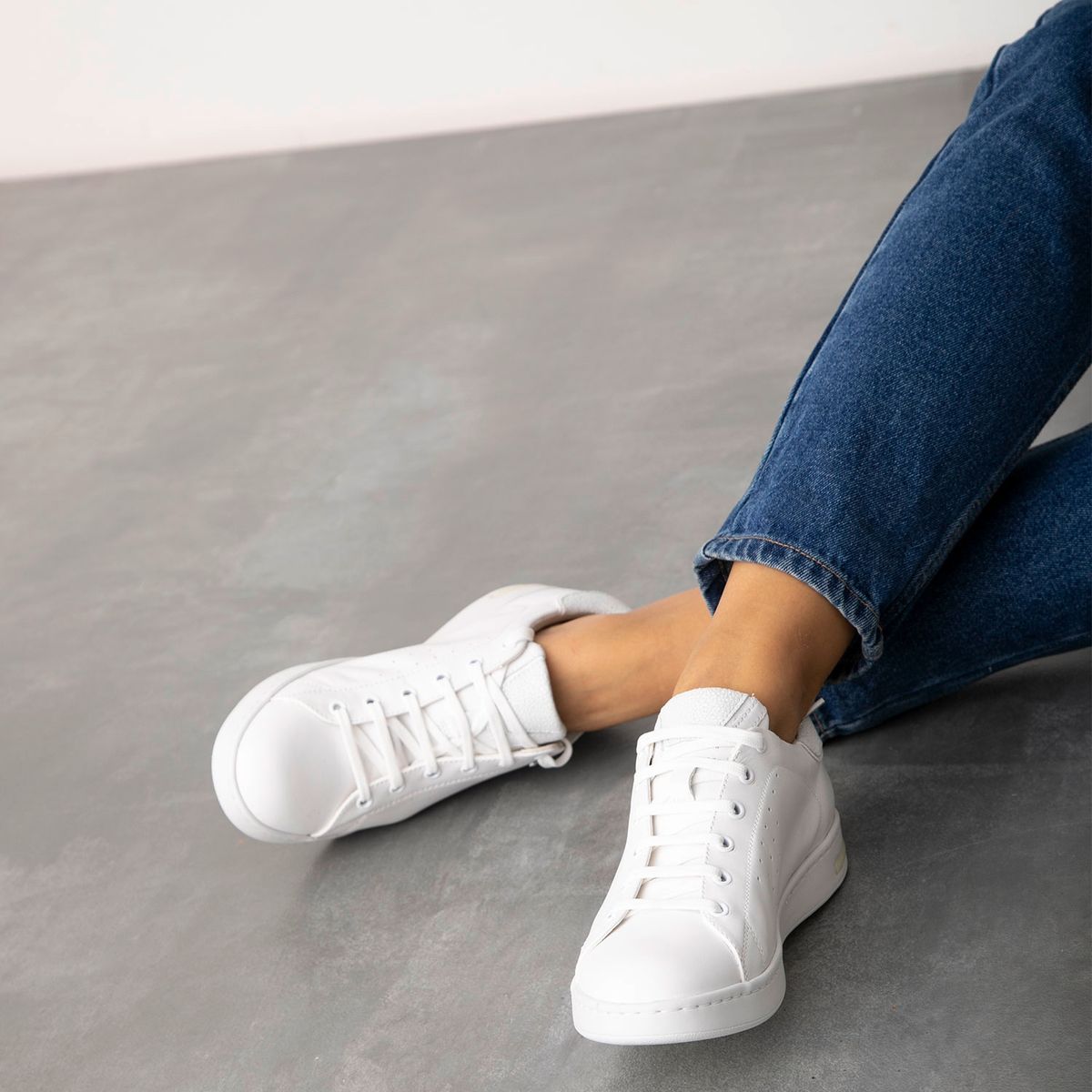 GEOX - Zapatilla Urbana Mujer Cuero Blanco Geox