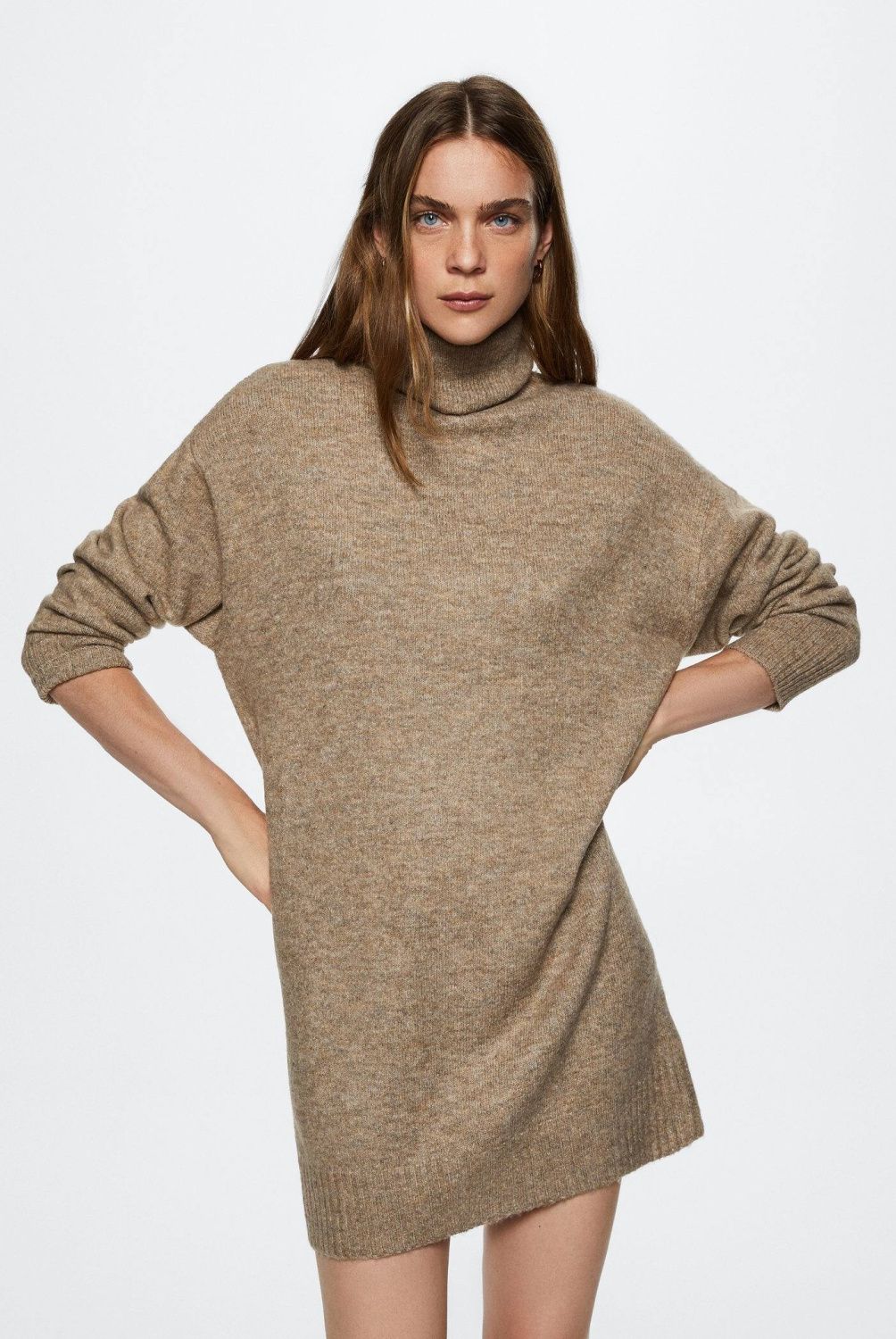 MANGO - Vestido Cuello Alto Taldora Mujer Mango
