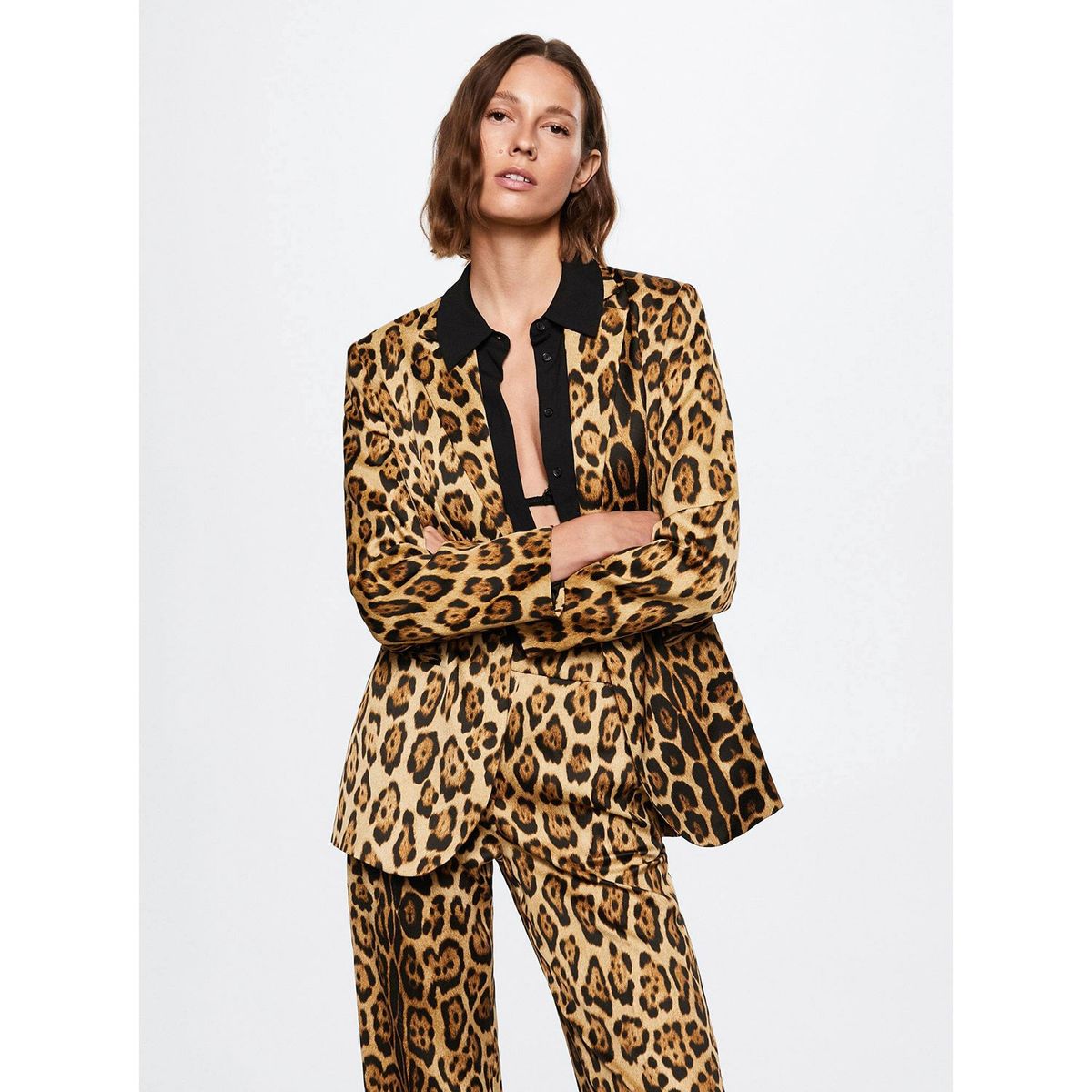 MANGO - Blazer Traje Animal Print Lilly Mujer Mango