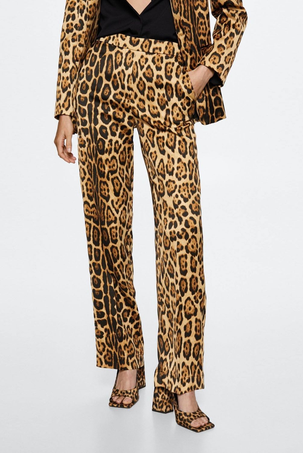 MANGO - Pantalón Traje Animal Print Lilly Mujer Mango