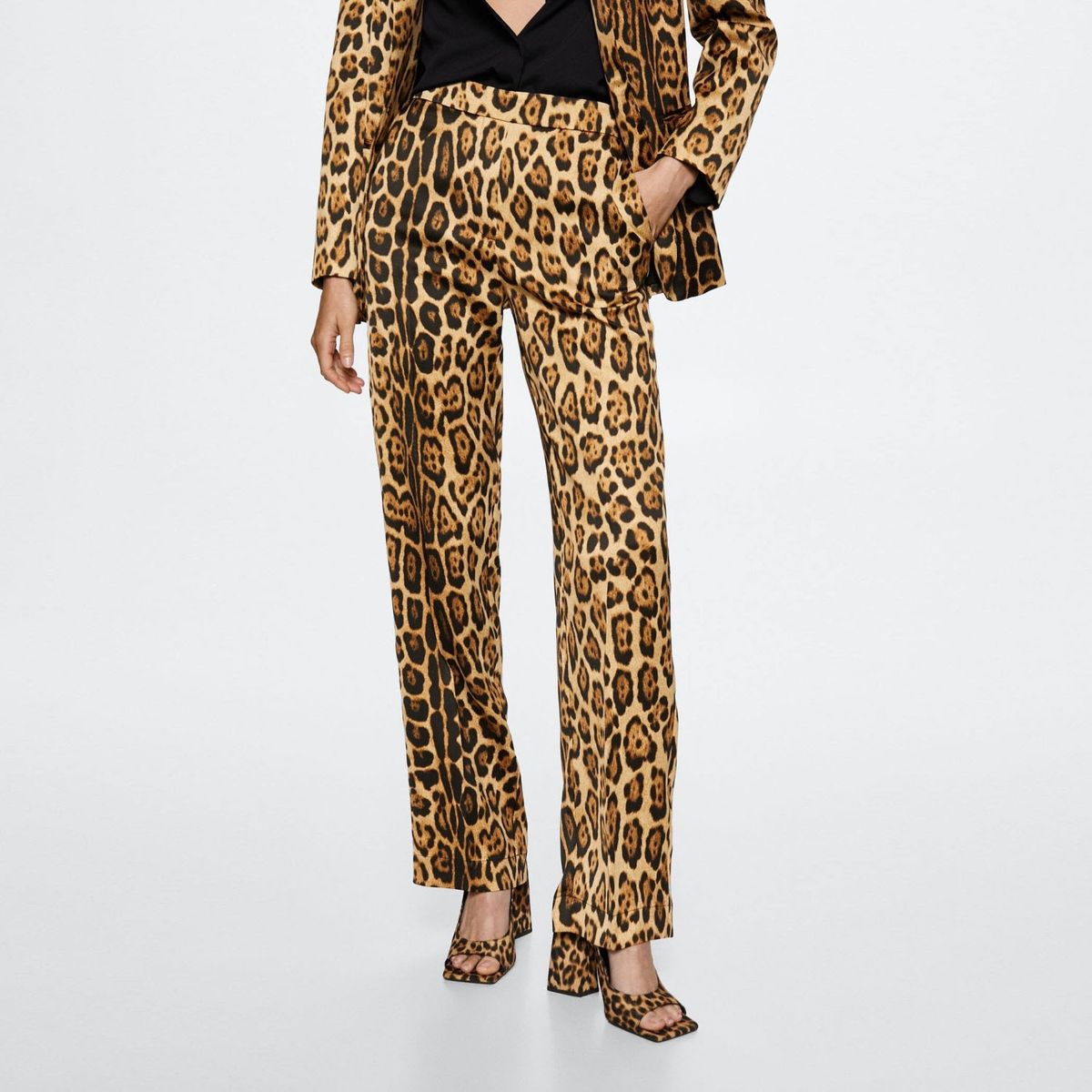 MANGO - Pantalón Traje Animal Print Lilly Mujer Mango
