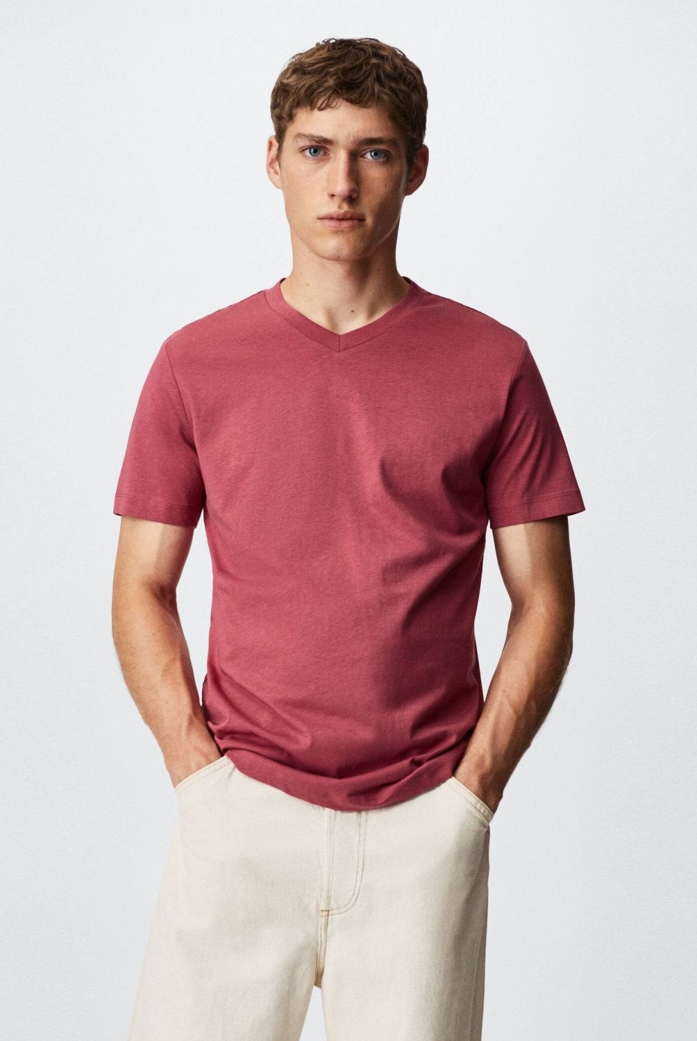 MANGO MAN - Polera Básica Algodón Sostenible Hombre Mango Man