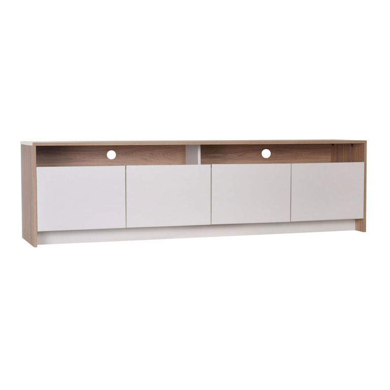 CIC Rack Bajo Colbun 60" 2 Puertas 2 Cajones Olmo-Blanco