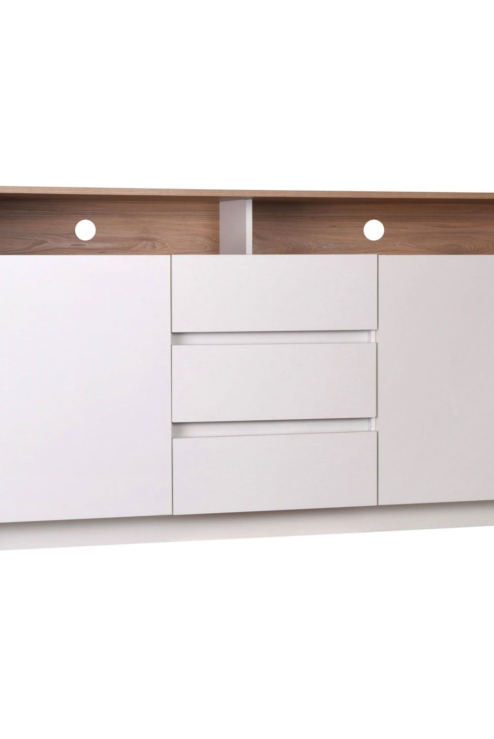 CIC - Rack Alto Colbun 2 Puertas 3 Cajones Olmo-Blanco Cic