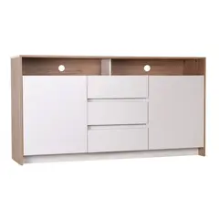 CIC - Rack Alto Colbun 2 Puertas 3 Cajones Olmo-Blanco