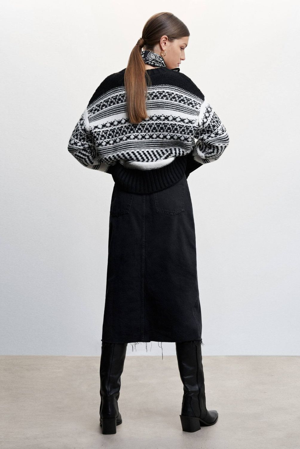 MANGO - Mango Sweater Punto Invertido Cenefas Reves Mujer