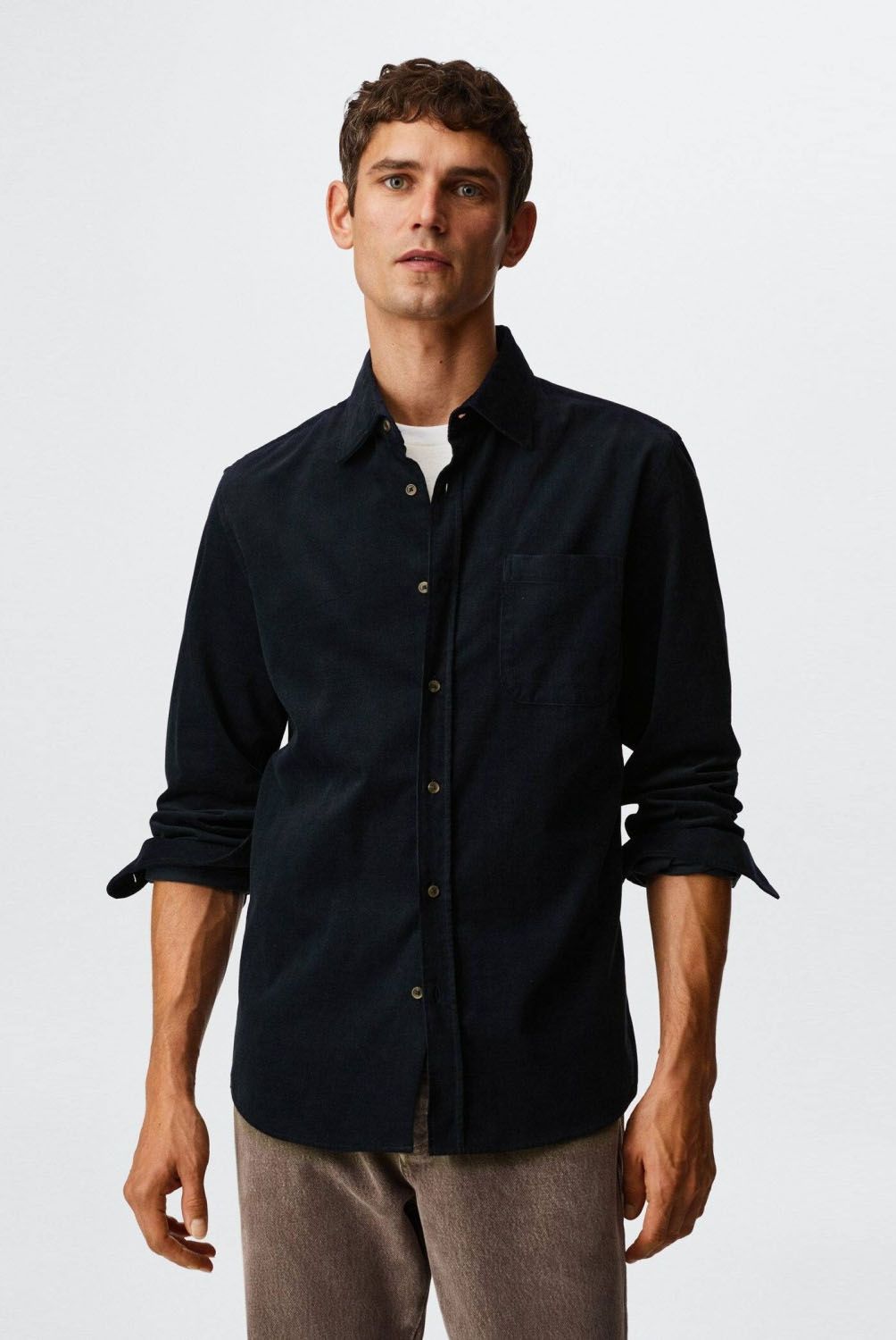 MANGO MAN - Mango Man Camisa Regular Fit Micropana Hombre