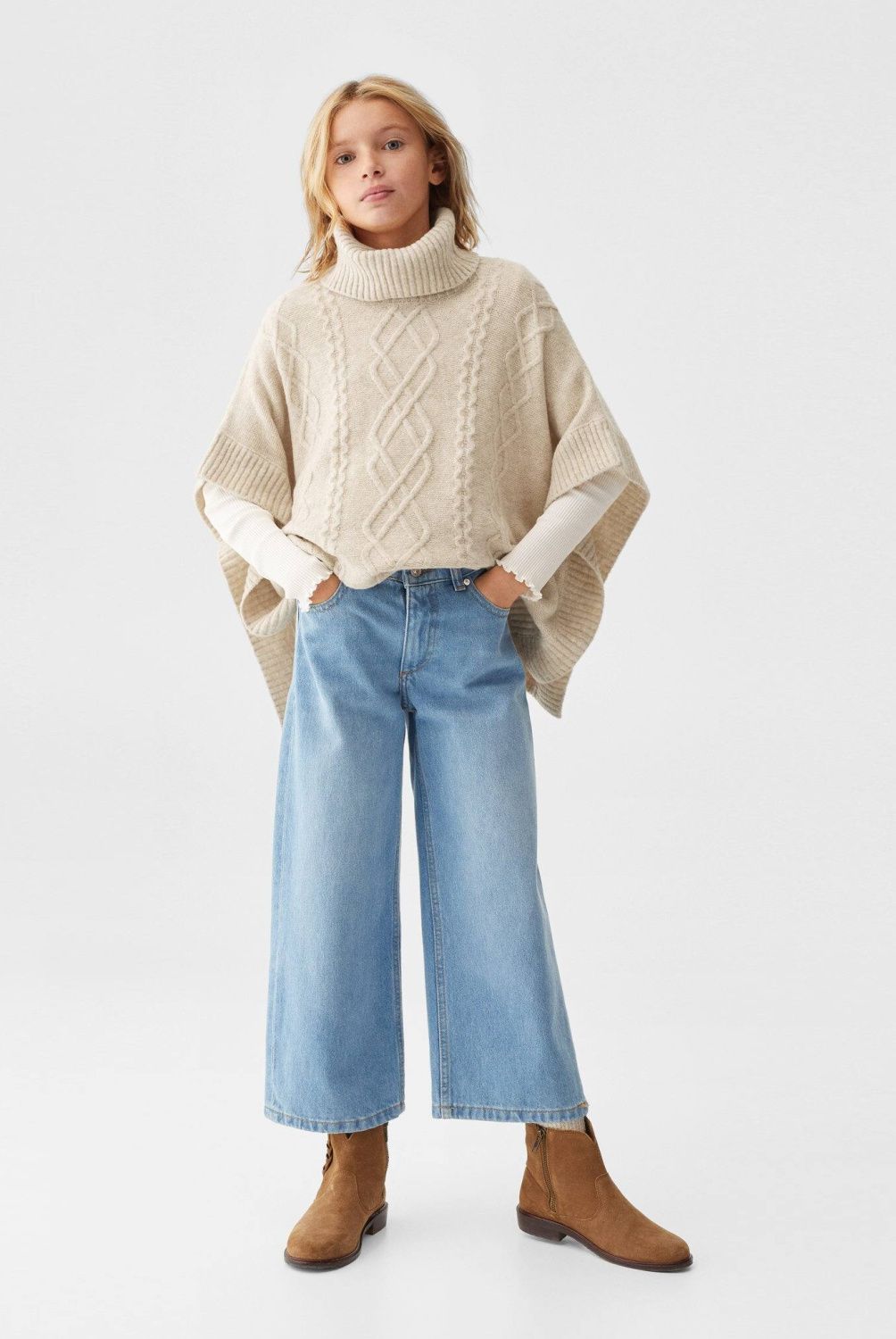 MANGO KIDS - Poncho Punto Ochos Niña Mango Kids