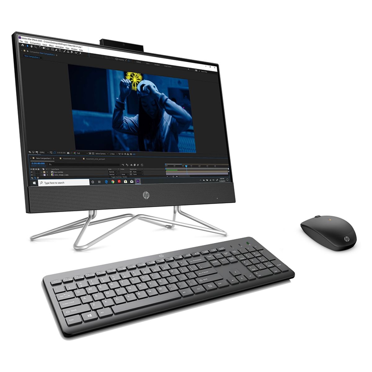 HP - Computador Intel Core i3 8Gb RAM 512Gb SSD 23,8" FHD + Teclado y Mouse USB HP